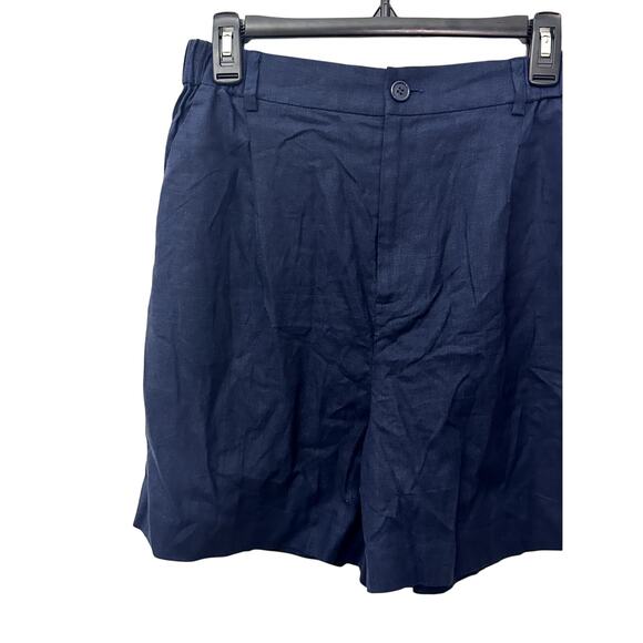 Open Edit Shorts Linen Blend High Rise Comfortable Fit Blue Women's Medium NWT - Picture 2 of 8